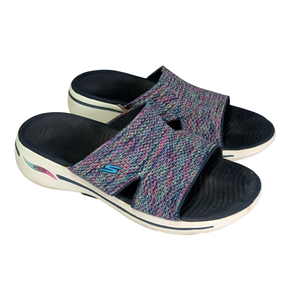 Skechers Archfit Ultra Go Sandals Womens Size 11 Blue 140249 Light Cushion